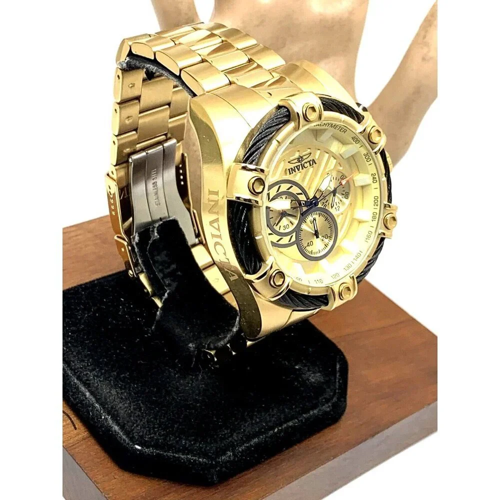 Invicta Men's Watch 25515 Bolt Quartz Chronograph Diver Gold Tone Steel 52mm